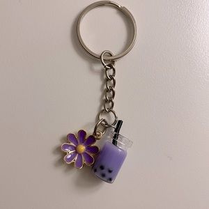 🌟4/$25🌟 Purple Boba Keychain with Cute Flower